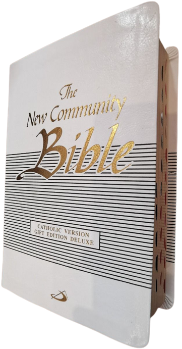 New Community Bible White PU Thump Inde